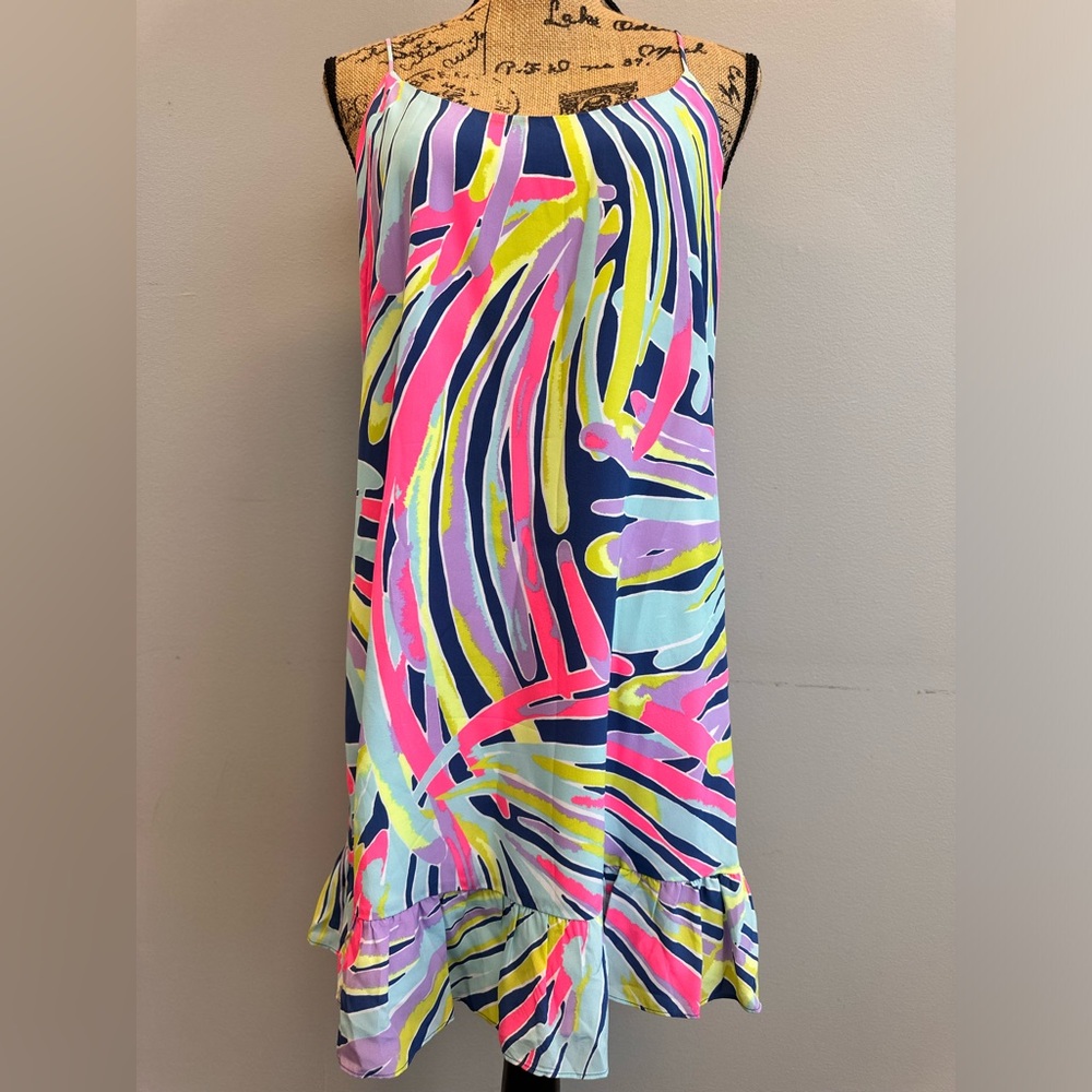 Lilly Pulitzer Zanna Silk Swing Dress In Indigo Sea Dreaming
